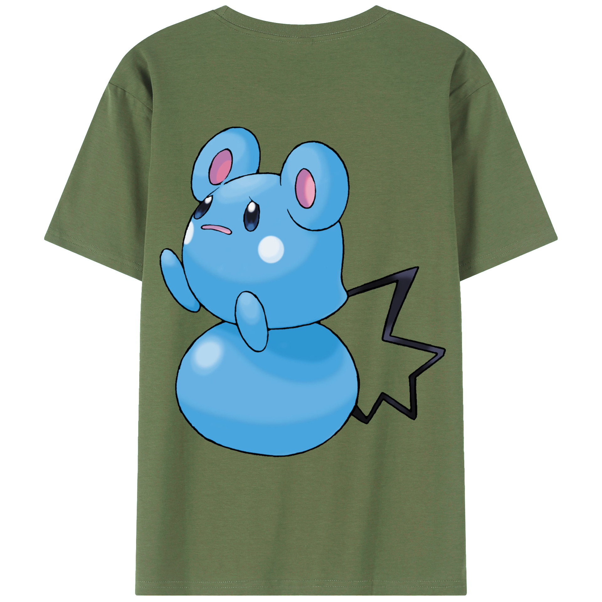 （画像用） ポケットモンスター Pokémon 綿100％ メンズ半袖Tシャツ（バックプリント） 通気性
